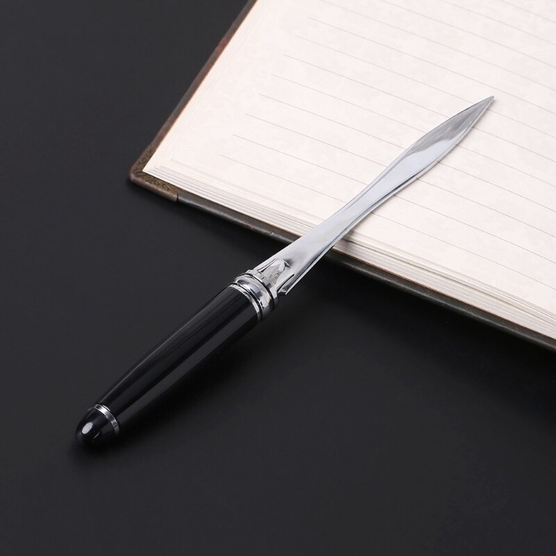 Stainless Steel Letter Opener Metal Handle Envelopes Cutting Knife Divided File