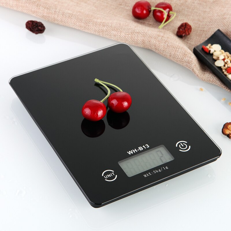 Vedenpitävä digitaalinen keittiövaaka paino grammaa ja , 5kg/11lb unssia keittiövaaka leivontaan, karkaistu lasitaso