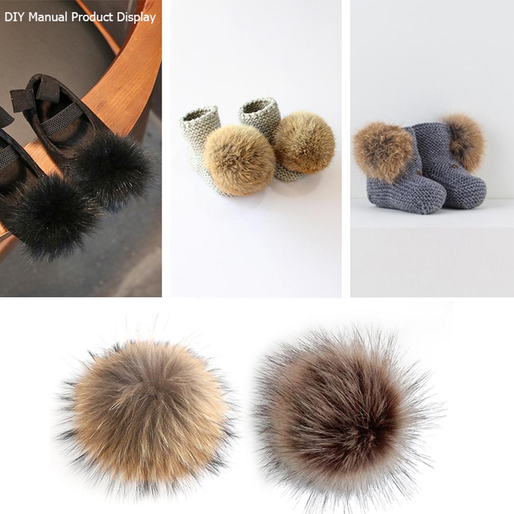 12pcs Soft Pompon Pendant Artificial Animal Skin Simple Hair Ball DIY Toy