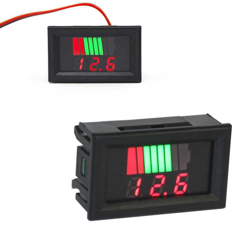 Blysyre digitalt batterikapacitet indikator opladningstester voltmeter panelmåler monitor spændingsmåling  dc 12v-84v