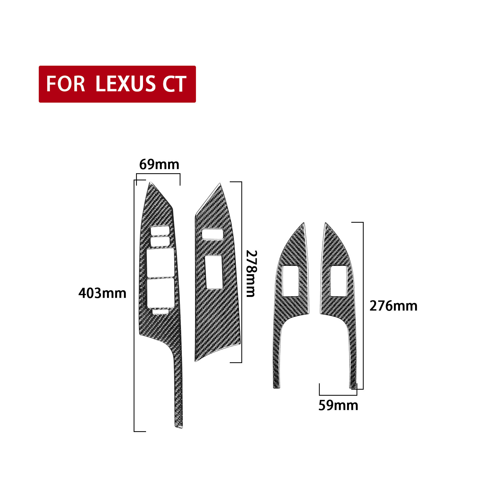 Pegatina de fibra de carbono para ventana Interior de Lexus CT 200h, , , , , , , , accesorios: Verde
