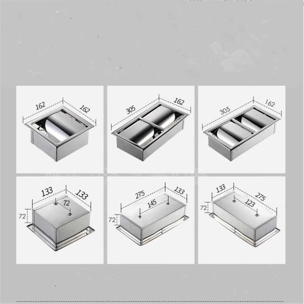 Gold In-wall Bathroom Paper Holder Rose Gold SUS Bathroom Paper roll Holder Black Towel Rack Toilet Paper Holder Tissue Box