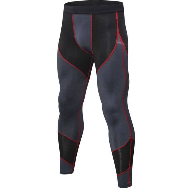 Compression Pants Patchwork Sports Running Tights Men Jogging Leggings Fitness Gym Clothing Quick Dry Leggings Trousers: red line / EU size XXL