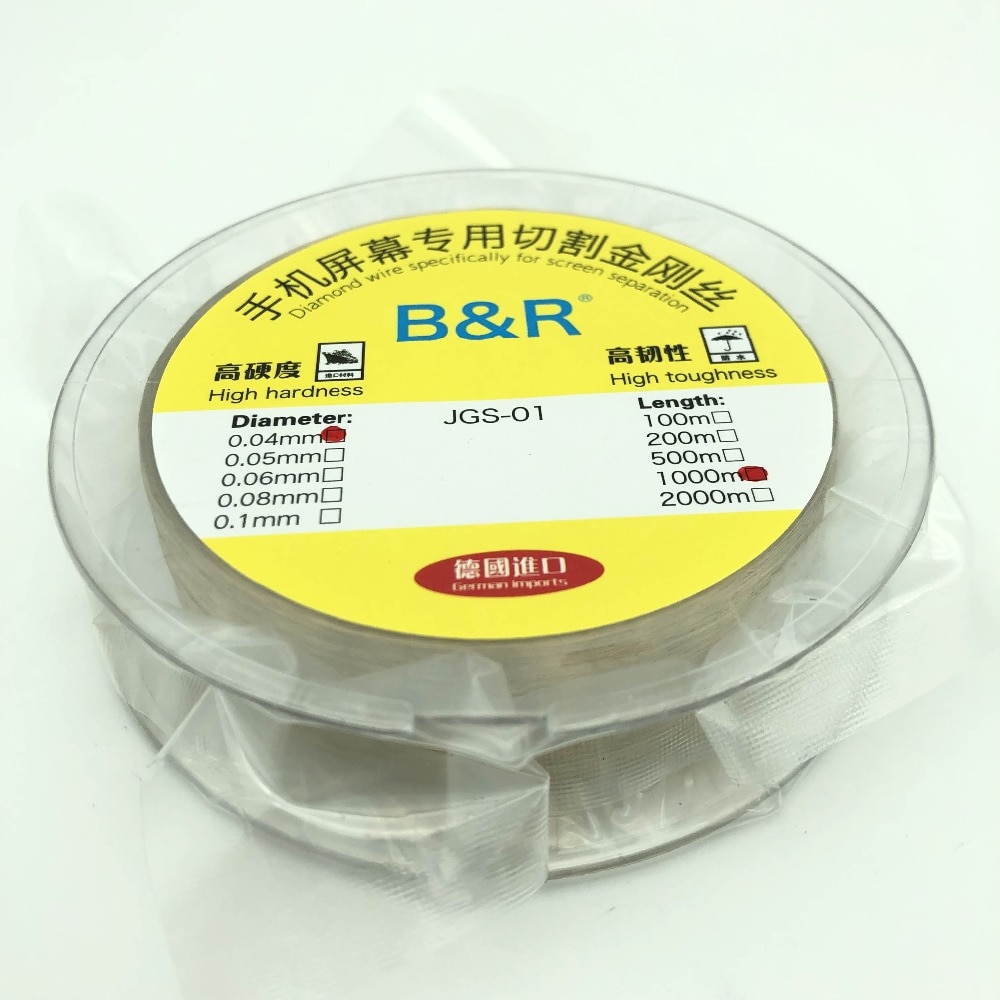 JALAN-separador de alambre de molibdeno dorado, 0,04, 0,06, 0,08mm, pantalla táctil de cristal LCD, Línea alámbrica de corte, pantalla táctil de alta dureza