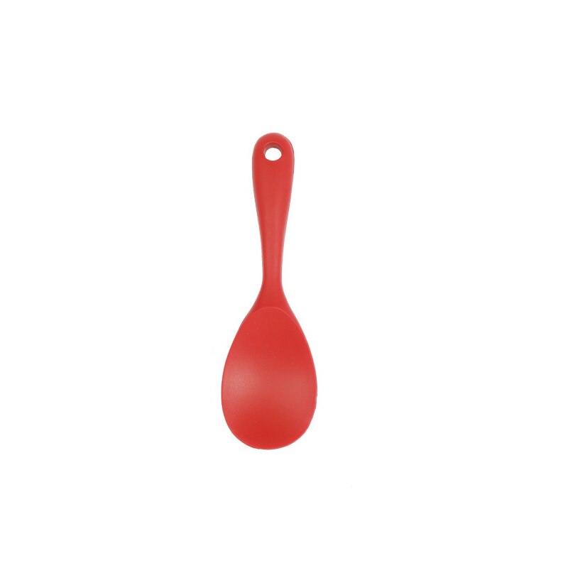 Silicone Kitchen Utensils Colander Spatula Non-stick Soup Spoon Cooking Tools Spatula Kitchenware Cooking Shovel Tableware: red-rice scoop