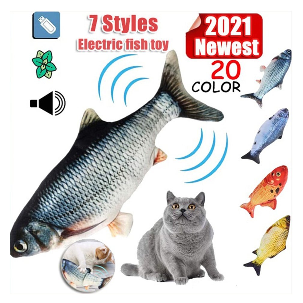 Electronic Cat Toy 3D Fish Electric USB Charging Simulation Fish Toys for Cats Pet Playing Toy Cat Supplies