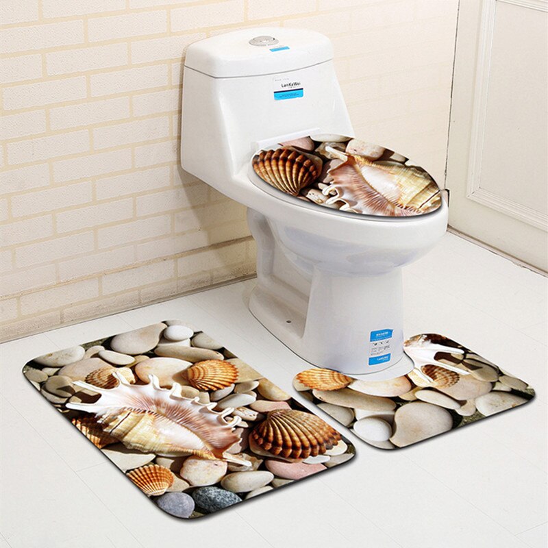 3 Stks/set Zeester Wc Mat Coral Fluwelen Voor Antislip Zachte Toilet Badmat Accessoires Keuken Tapijt Deurmatten home Decor