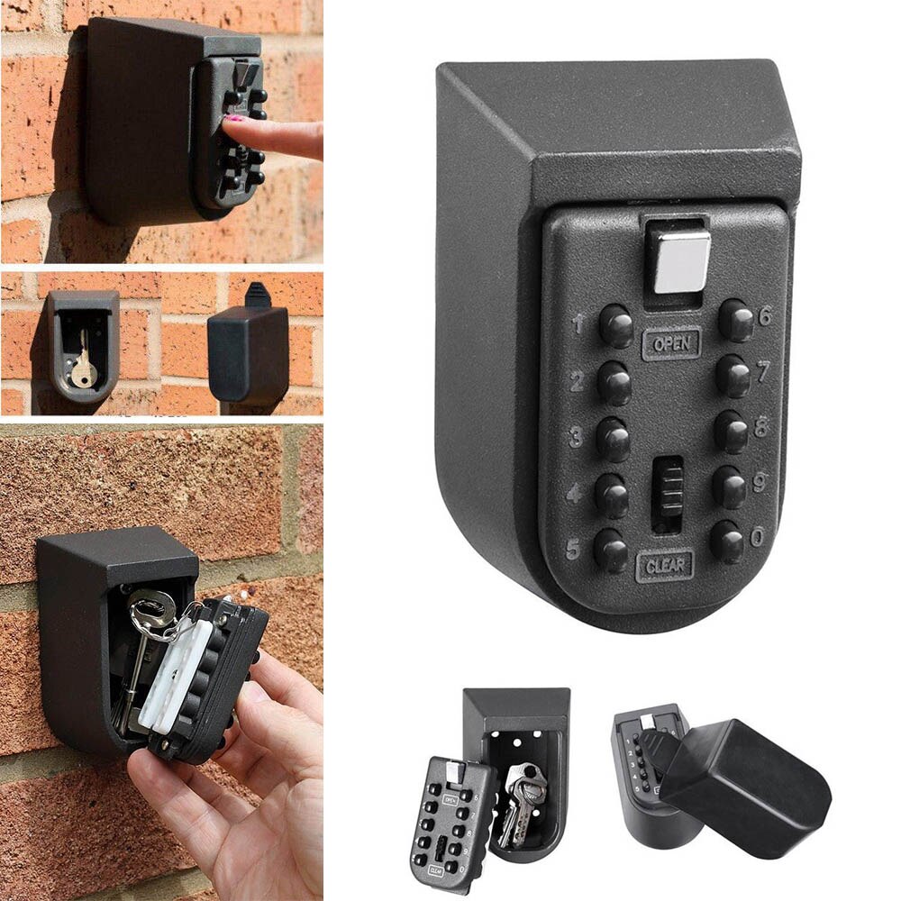 Key Safe Box Aluminium Alloy Wall Mounted Home Safety Password Security Lock Storage Boxes with Code DQ