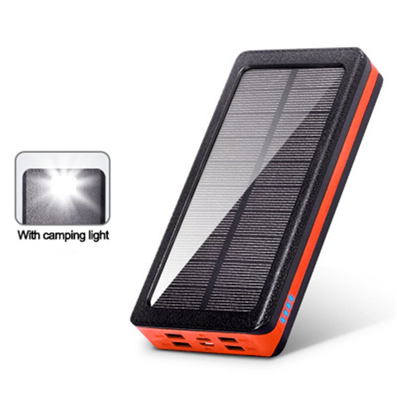 Solar 80000mAh Wireless Power Bank Large Capacity 4 USB LED External Battery Portable Charger Fast Charging for Xiaomi IPhone