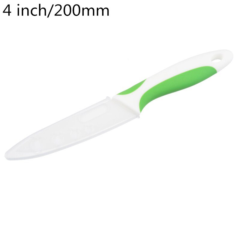 Urijk 3/4/5 tommer hvidfarvet håndtag keramisk paring køkkenknive top køkken madlavning værktøj keramisk kniv: 4 tommer grøn