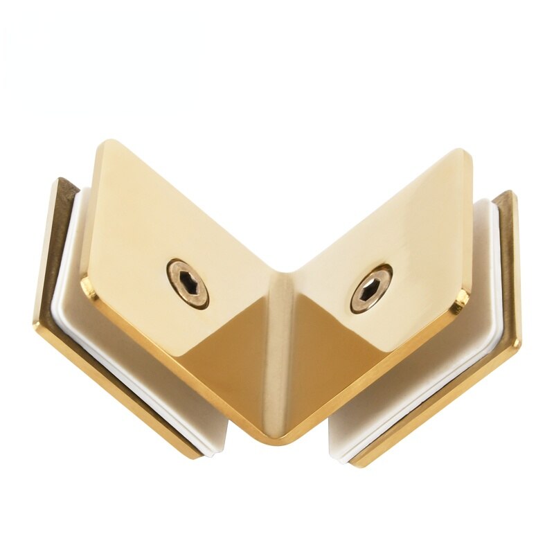 304 edelstahl glas klemme titanium gold L-förmigen dusche zimmer partition code Bad glas armaturen verbindung code