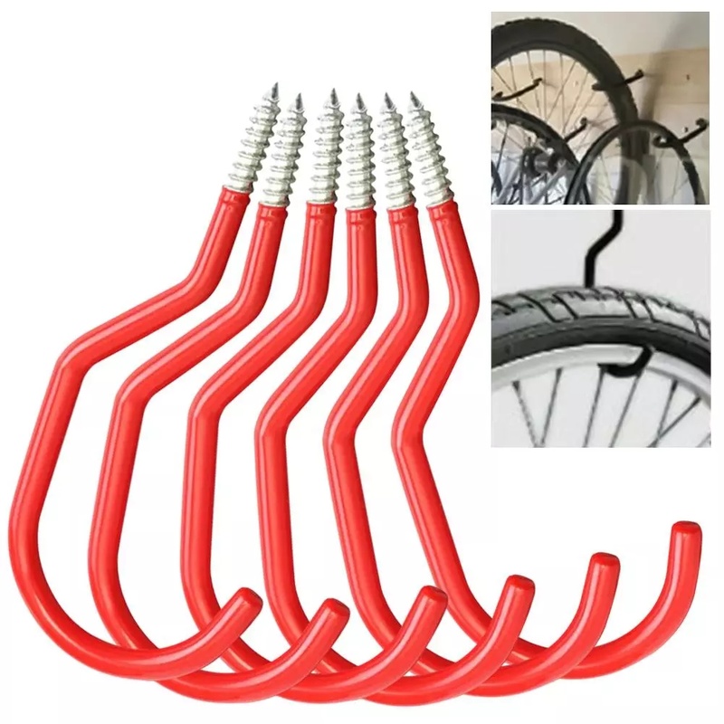 Bike Hooks,Heavy Duty Bicycle Storage Hooks Set,Screw-in Utility Storage Hangers Shed Garage Garden Hook Plastic Coated for Wall