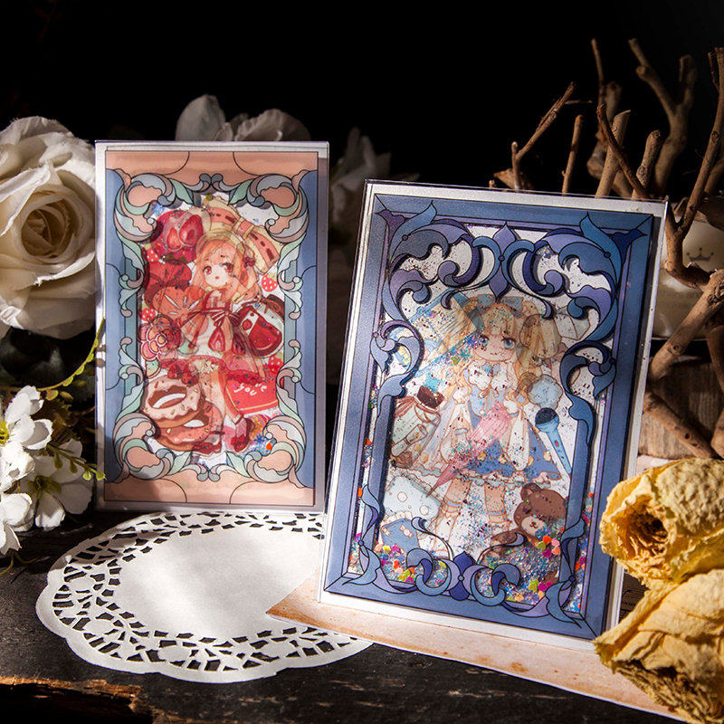 Yoofun 10 stk/pakning gitter vindu form dekor papir pvc + spesialpapir til kortlaging scrapbooking tidsskrift gjør det selv