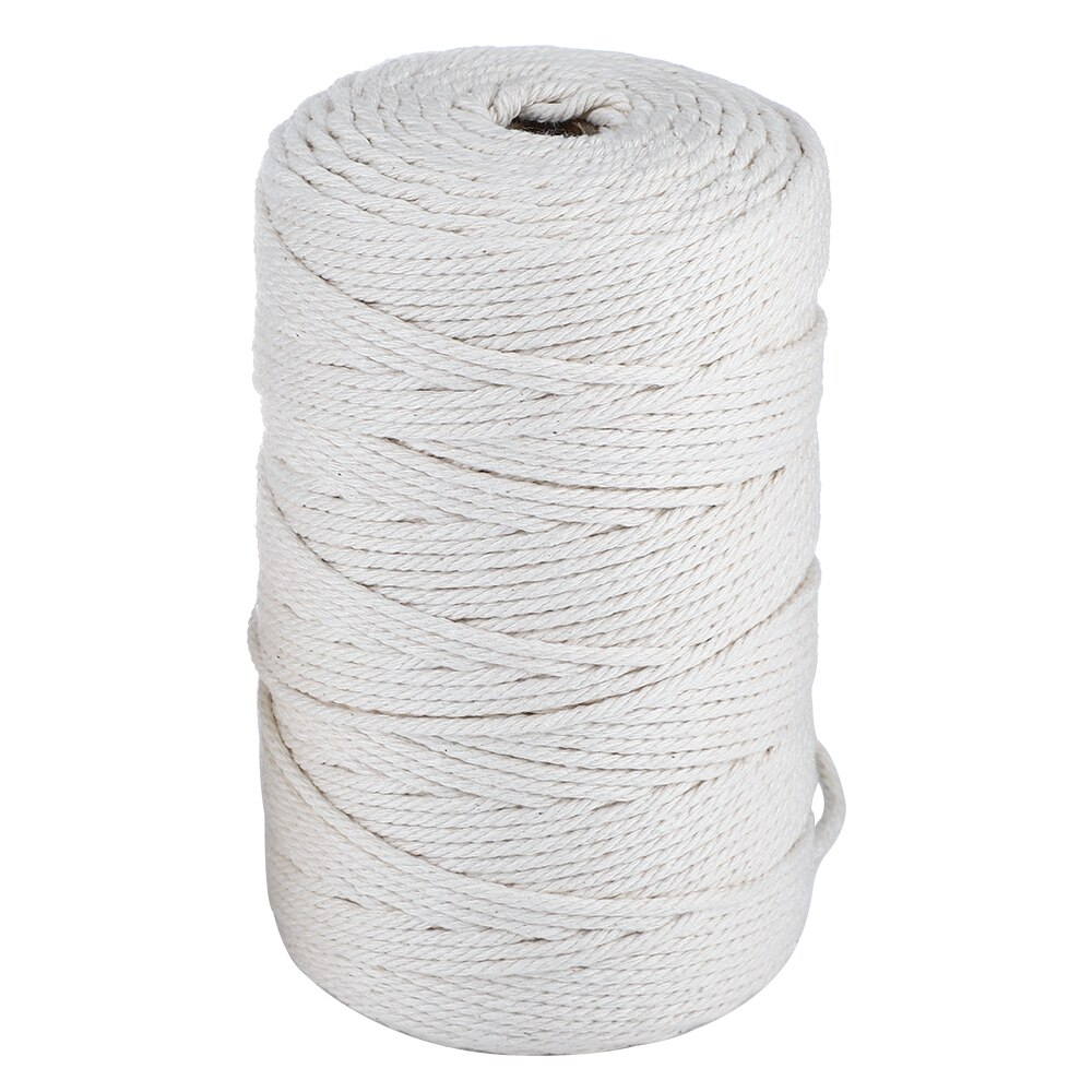 Macrame Cord Kits Natural Cotton Rope with Wood Ring Wood Stick for DIY Teether Macrame Kit Wall Hanging Plant Hanger: 3mm 220 yards