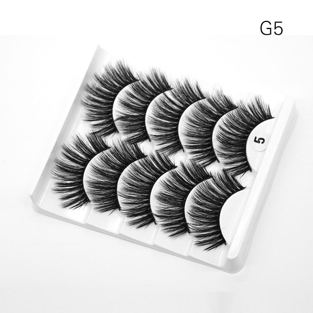 5 Pairs Dramatic Mink Lash Soft Light Weight Long Eyelashes Beauty Makeup Full Strip Lashes Crisscross Volume False Eyelash: SM-G5