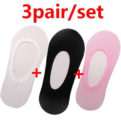 3pair/lot Lady Casual Breathable Ankle Boat Socks Girls Invisible Non-slip Cotton Socks Women Low Cut Bright Color Socks: 3pair style 12