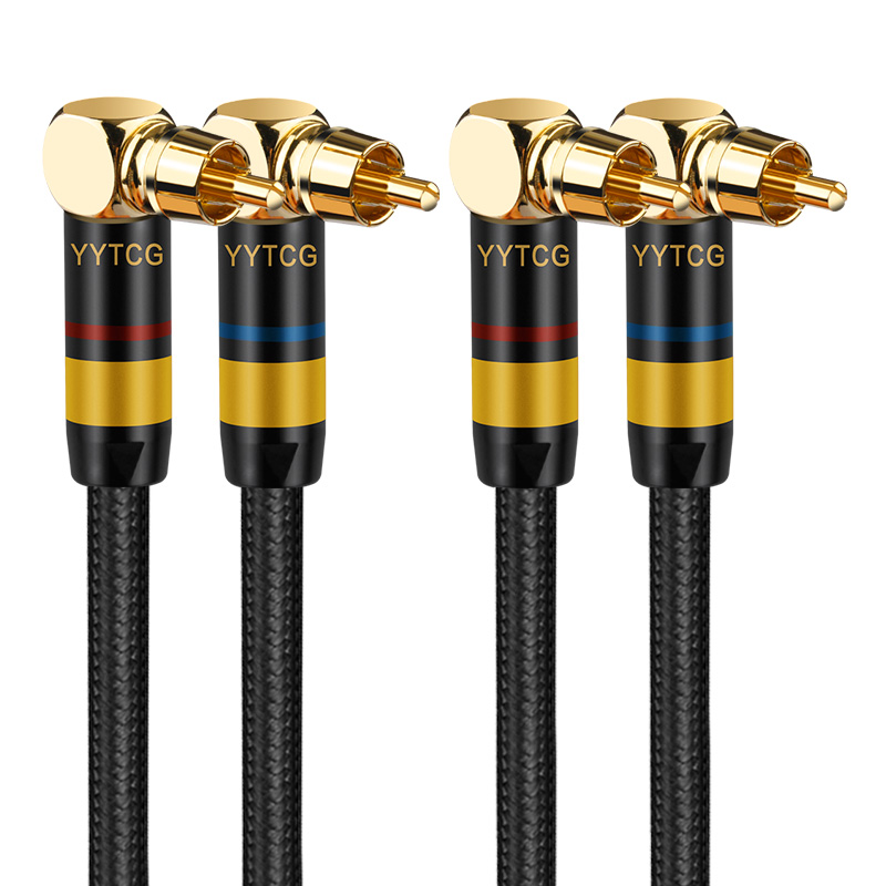 YYTCG-Câble audio RCA HiFi haute performance, câble d'interconnexion pour amplificateur, radiateur, TV, DVD, Premium, 2RCA à 2RCA: green / < =0.5m