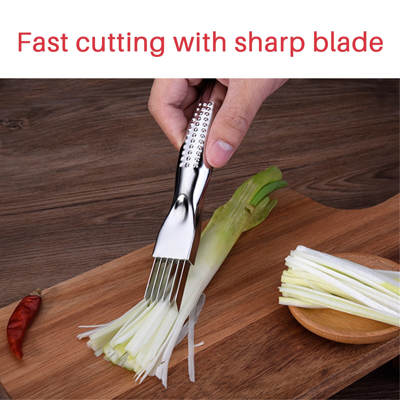 Voedsel Slice Assistent Groente Houder Rvs Ui Snijder Ui Chop Fruit Groenten Cutter Slicer Tomaat Cutter Mes: B 1PC