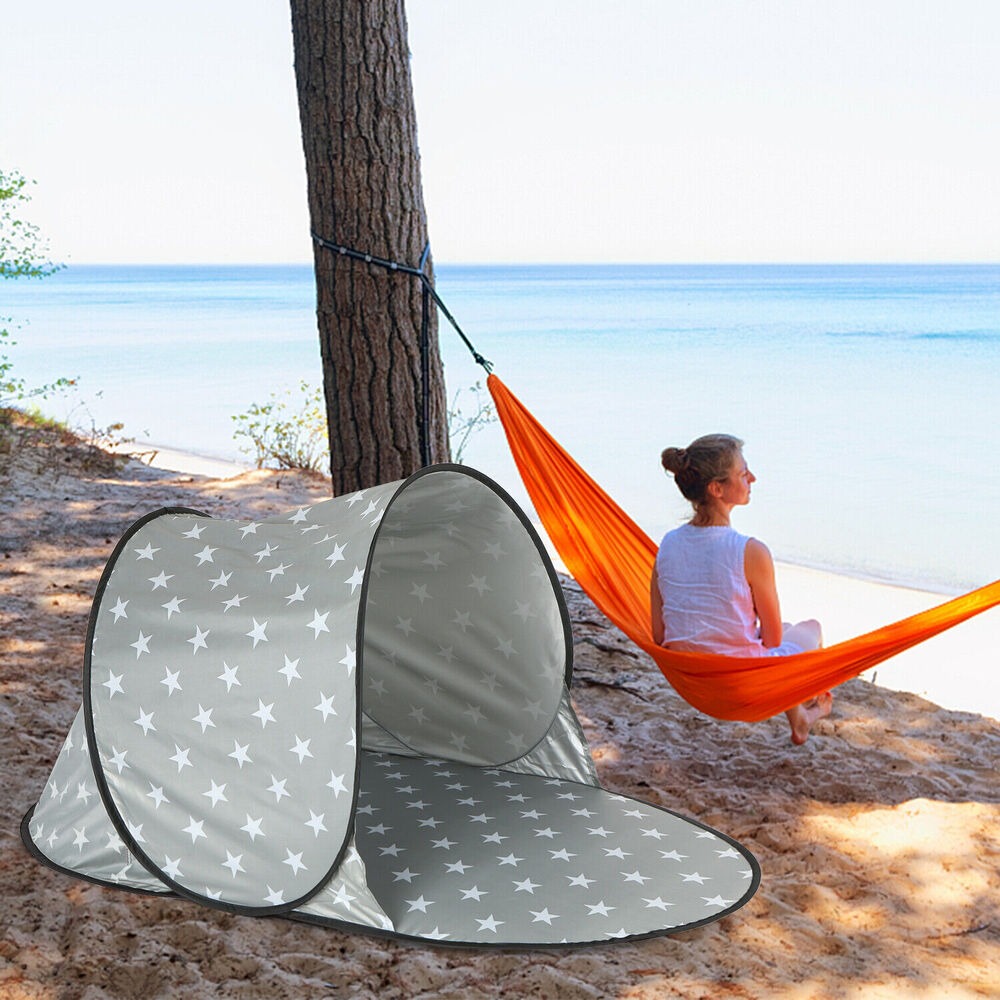 Tragbares Pop-up-Strand zelt Camping zelt Schatten Sonnenschutz UV-Schutz Camping zelt langlebige Polyester-Pa-Beschichtung Wanders chutz