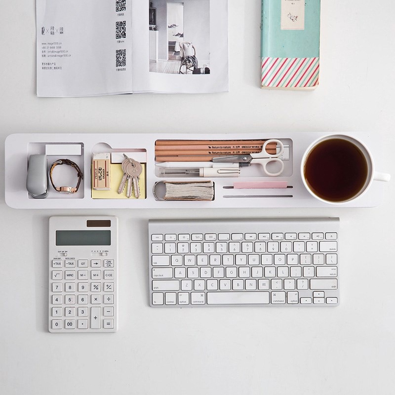 Home Office Desk Organizer Desktop Storage Holder Multifunction Keyboard Cover Office Accessories Sundries Shelf Pen Organizer