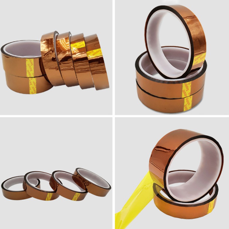 AAA+++1 pcs 3/5/6/8/10/12/15/20MM x 33M Brown High Temperature Resistant Kapton Tape Polyimide For Electric Task Insulation Tape