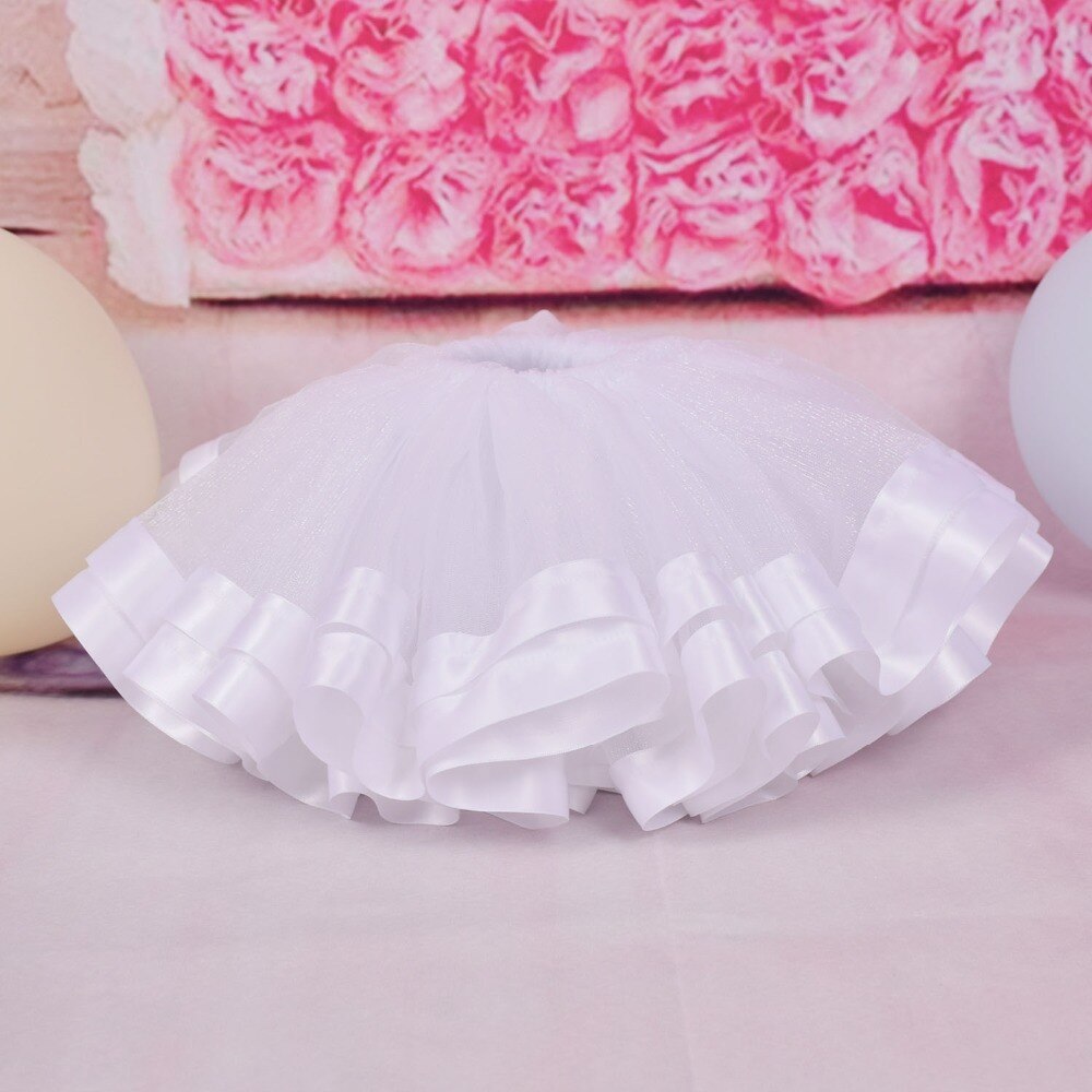 Aankomst Zuiver Wit Meisje Extra Pluizige Tutu Rok Meisjes Verjaardag Party Costum Lint Tulle Tutu Cake Smash 6 mths-3 T 4 T