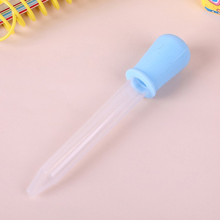 Babymatning medicin dropper verktyg 5ml silikon pipett mat dropper plast graderad pipett dropper för laboratorietillbehör: Blå