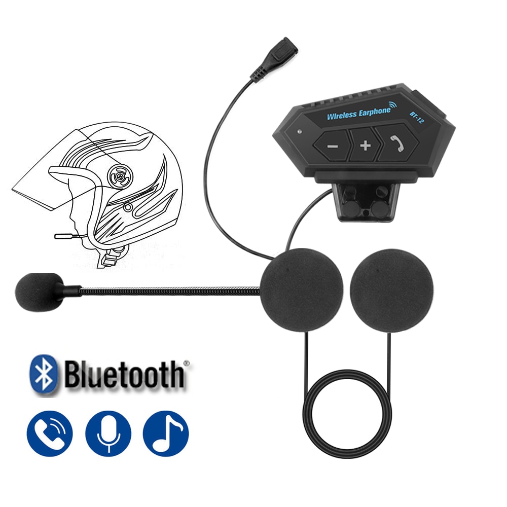 Motorsykkelhjelm intercom trådløs bluetooth 4.2 hodetelefon håndfri headset stereo musikk høyttaler støtte automatisk samtale 500ma