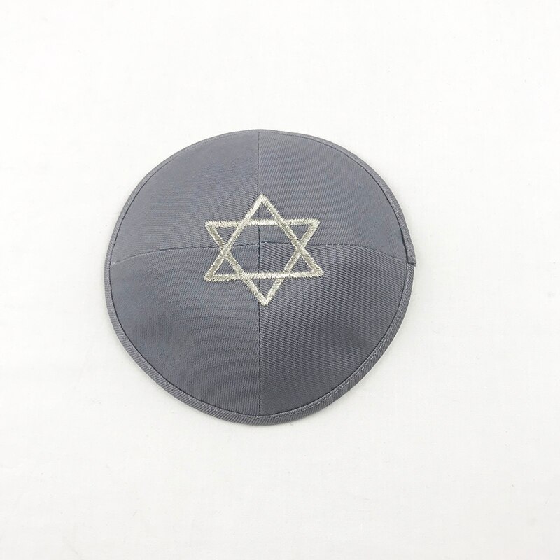 stjerne av david kippot kippa kippah kipa 15cm bomull jødisk yarmulke luer lue hodeskalle lokk: 4 grå
