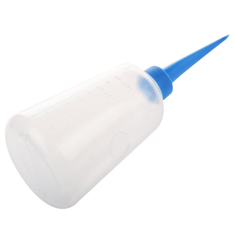 Clear White Blue Plastic Liquid Glue Applicator Bottle