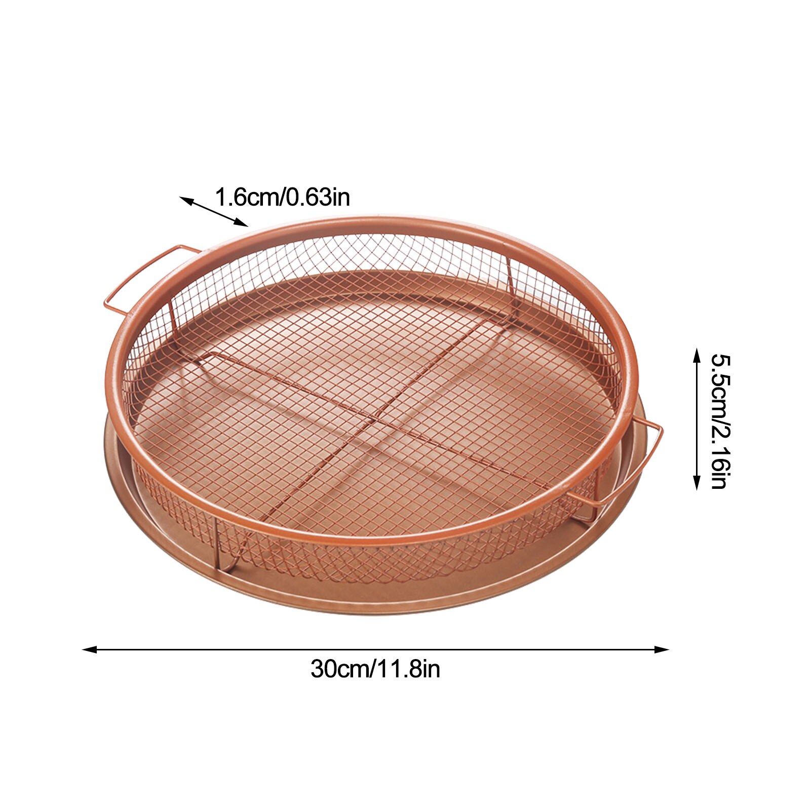 Mesh Baking Tray Non-Stick Round Baking Pan Air F ryer Basket Microwave Oven Copper Baking Tray BBQ Crisper Tray Baking Tools