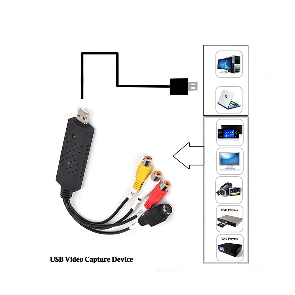 Video Capture Card Converter Video Adapter USB 2.0 Video Capture Card With Video And Audio Capture Function Support Windows