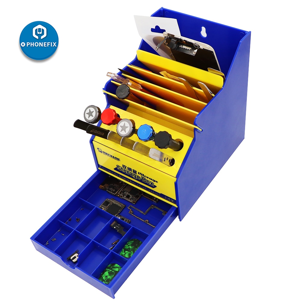 Mechanic iStorage Desktop Storage Office Desktop Helper Maintenance Accessories Rack Screwdriver Tweezers Tool Box