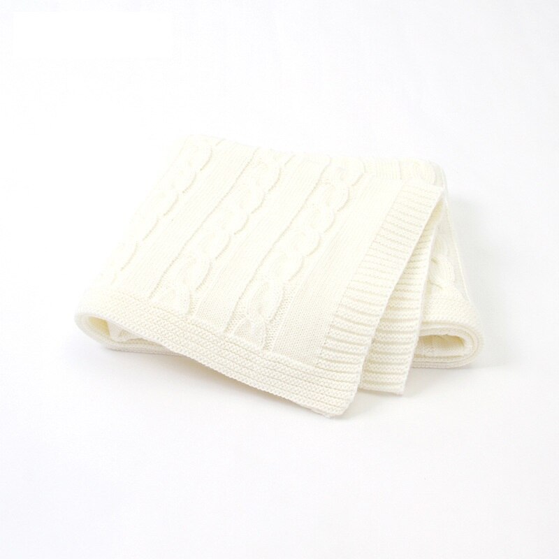 Ins nordic stickad filt nyfödda pojkar flickor filtar baby spädbarn swaddle barn täcke barnvagn täcka kontor sommar tupplur filtar: Kräm