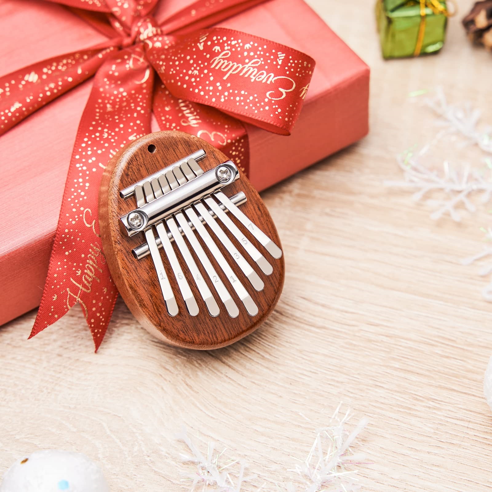 Mini Kalimba, 8 teclas, Piano, 1 paquete de estilo de gota de agua, bonito instrumento portátil, exquisito, juego de para niños