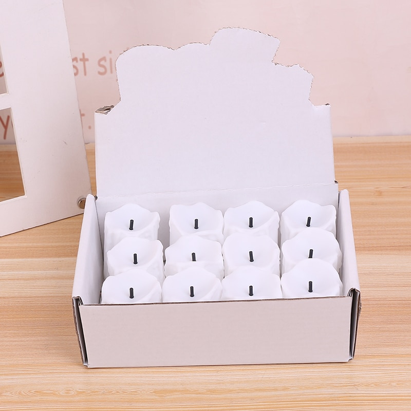 Pack of 12 Warm white Not Flicker Flameless Electric Candles,Battery Powered Tealight Candles /Wedding Big Votive Candles