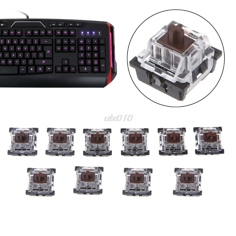 10Pcs 3 Pin Keycaps Bruin Mechanische Toetsenbord Schakelaar Voor Cherry Mx Toetsenbord Kan Rental &