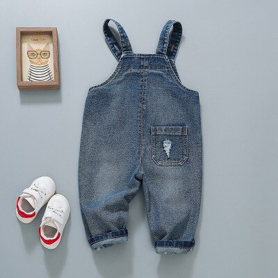 Tuta in Denim di cartone animato per bambini primavera coreana Baby Jean 2021 Spring Baby Boys tuta in Denim Toddler Cowboy pantaloni tute