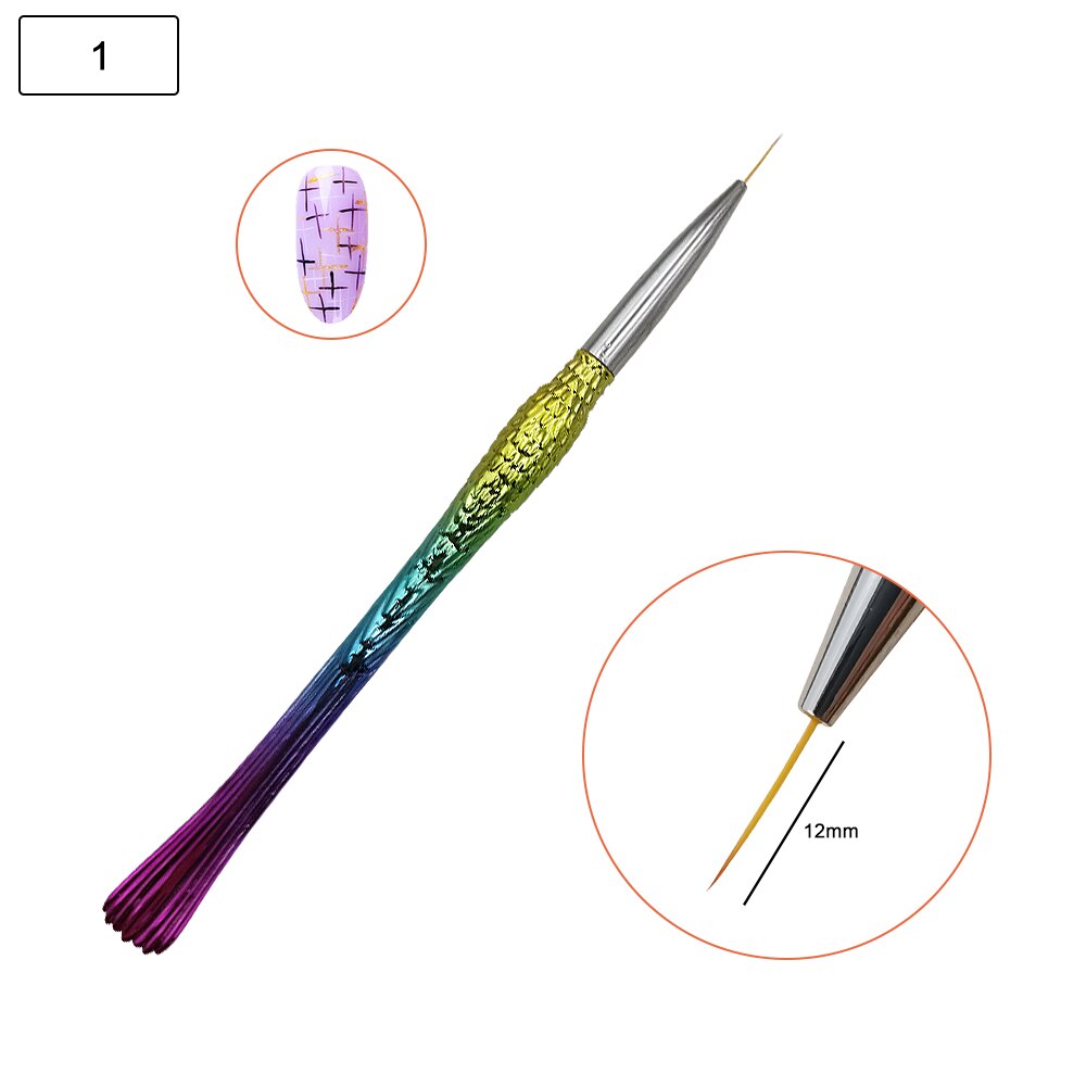Set van 3 nagelborstels, zeemeerminstaaf, tekenpen, laat je nagels prachtige rondingen krijgen, kunstnagelpen, manicure-instrumenten