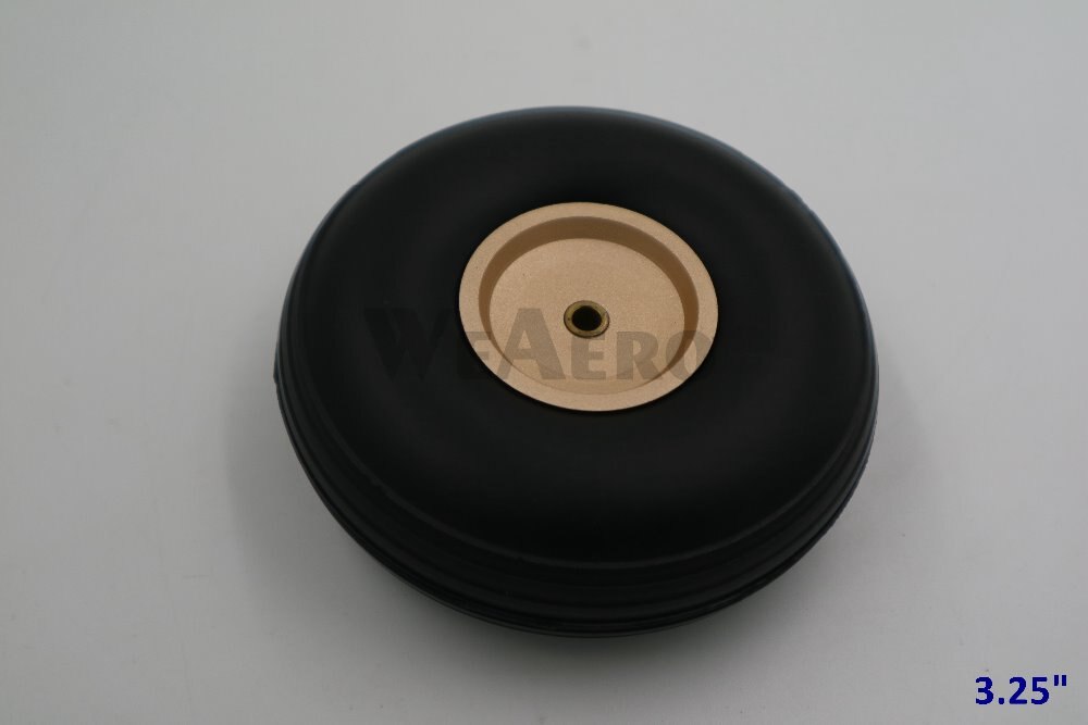 Rueda de PU de Avión RC con eje de aluminio de fundición de diámetro, &#39;&#39;3,25/83mm para aviones RC 35cc-40cc