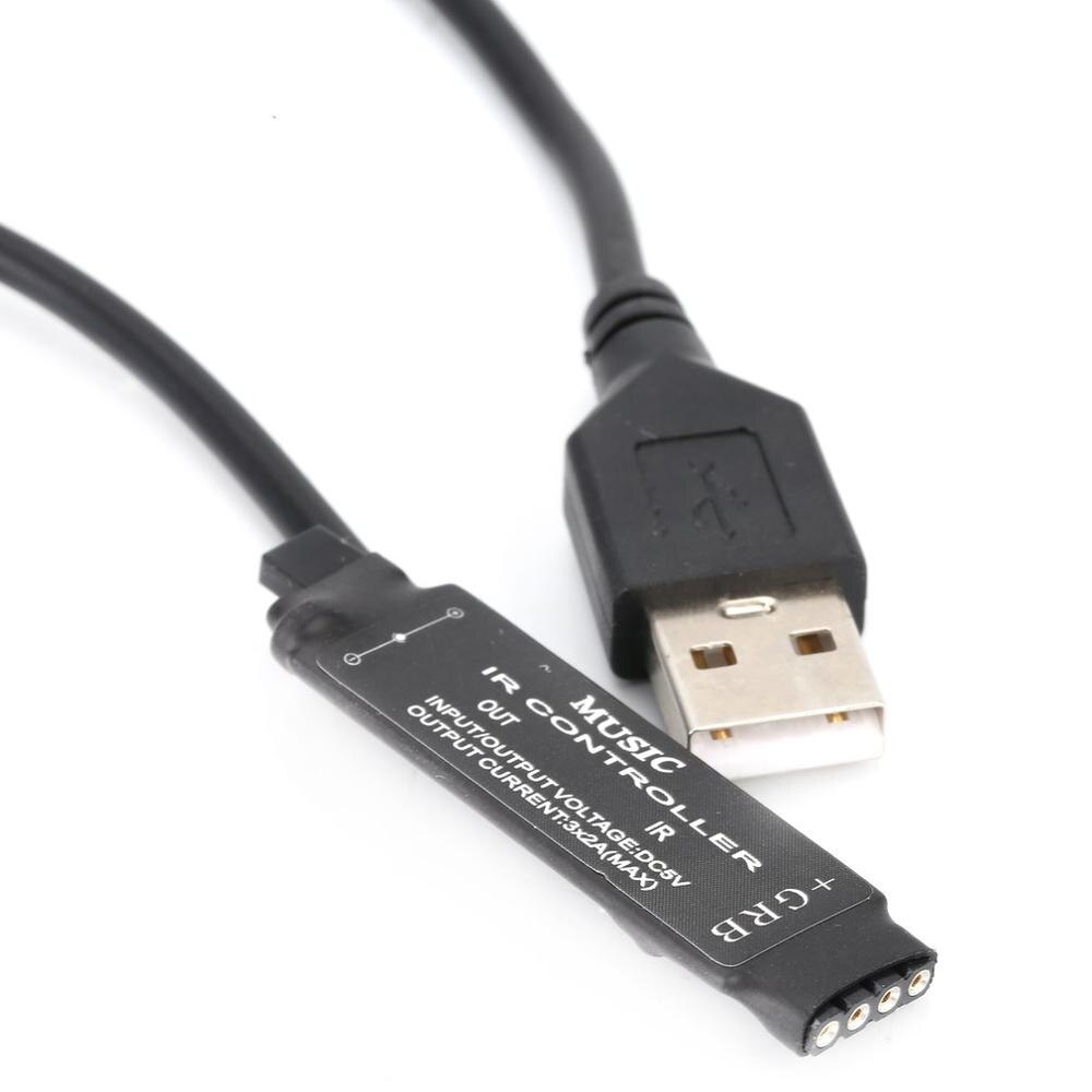 20 Keys USB IR RF Music Remote Control Sound Sensor for LED Strip light Controller Dimmer with Power Adapter