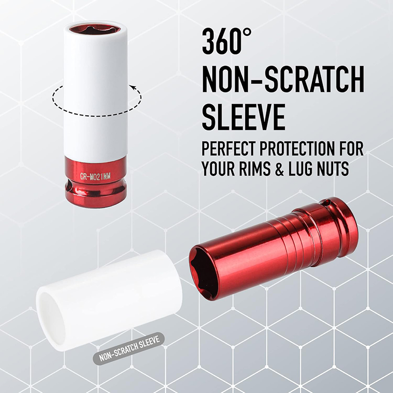 1/2" Drive Lug Nut Socket Set Wheel Socket Set Impact Lug Nut Socket Set Thin Wall Lug Nut Socket Set with Colored