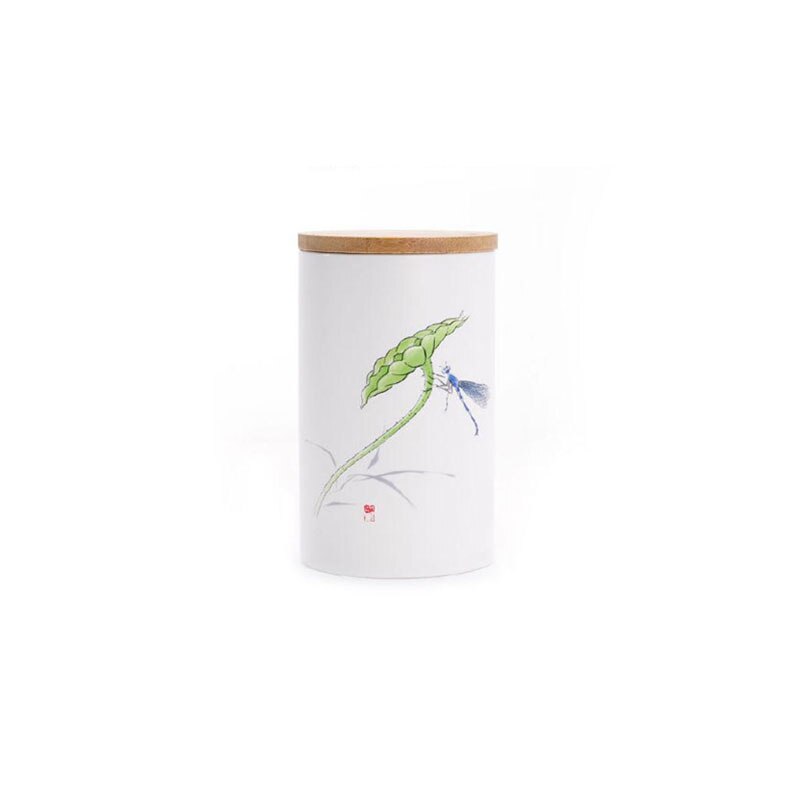 Decal Tea Cans Household Porcelain Sealed Tank Ceramic Tea Sets Candy Coffee Dried Fruit Storage Jar Moisture-proof Tea Caddy: color 4
