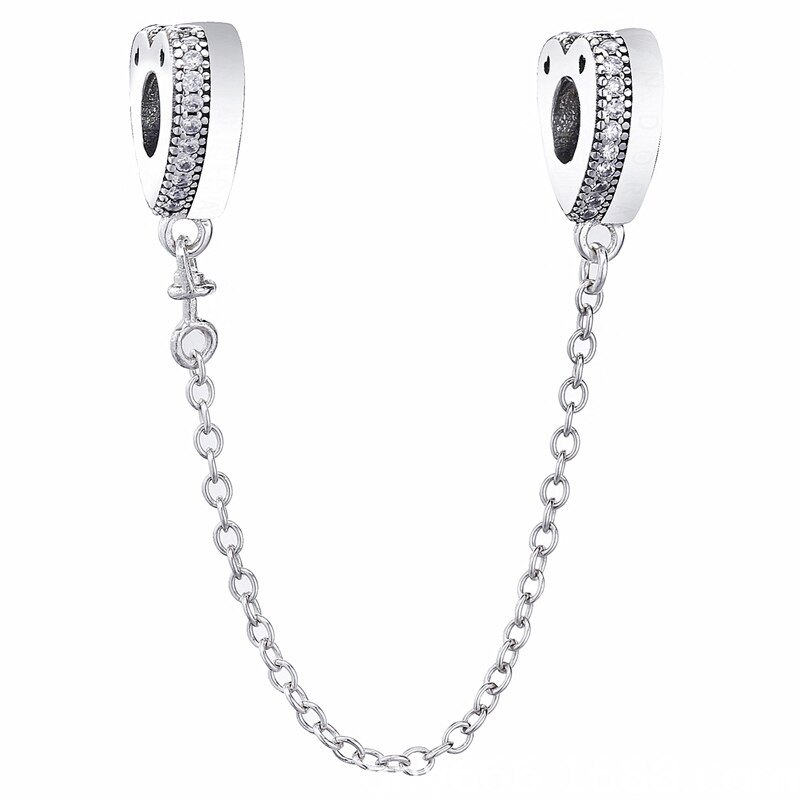 Insignia, fleur de marguerite scintillante, lune et étoiles Arcs d'amour, breloque chaîne de sécurité, perles en argent Sterling 925 idéal pour Bracelet: 10