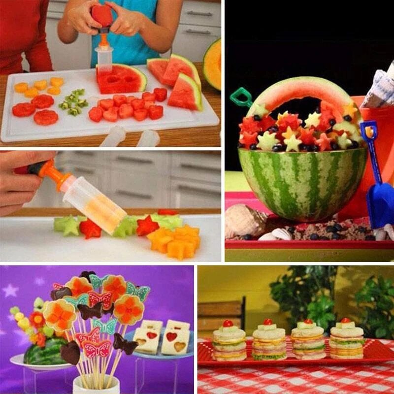 Fruit Vegetable Shape Cutter Star Heart Shape Vegetables Cutter Portable Cook Tools Stainless Steel Fruit Cutting Die Kitchen