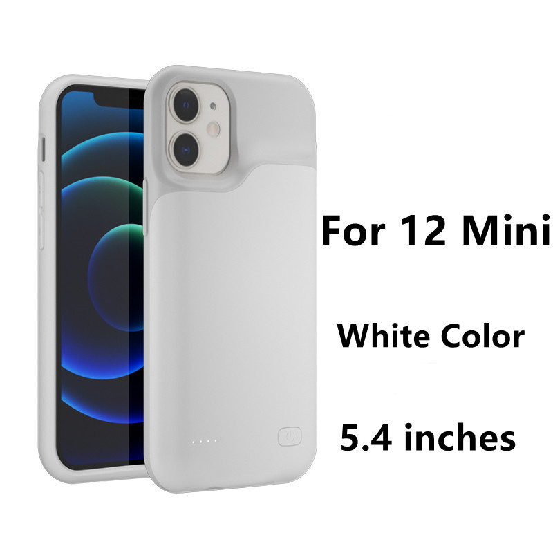 Custodia potenza Banca per iPhone 13 12 pro Max 12 mini 11 pro Max XR XS Max coperchio per caricabatterie ultra sottile per iphone 6 7 8 più SE2: bianca for 12 mini