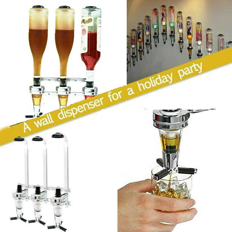 Bottle Stand Dispenser Wall Mounted Drinks Wine Spirits Steel Bar Optics Party