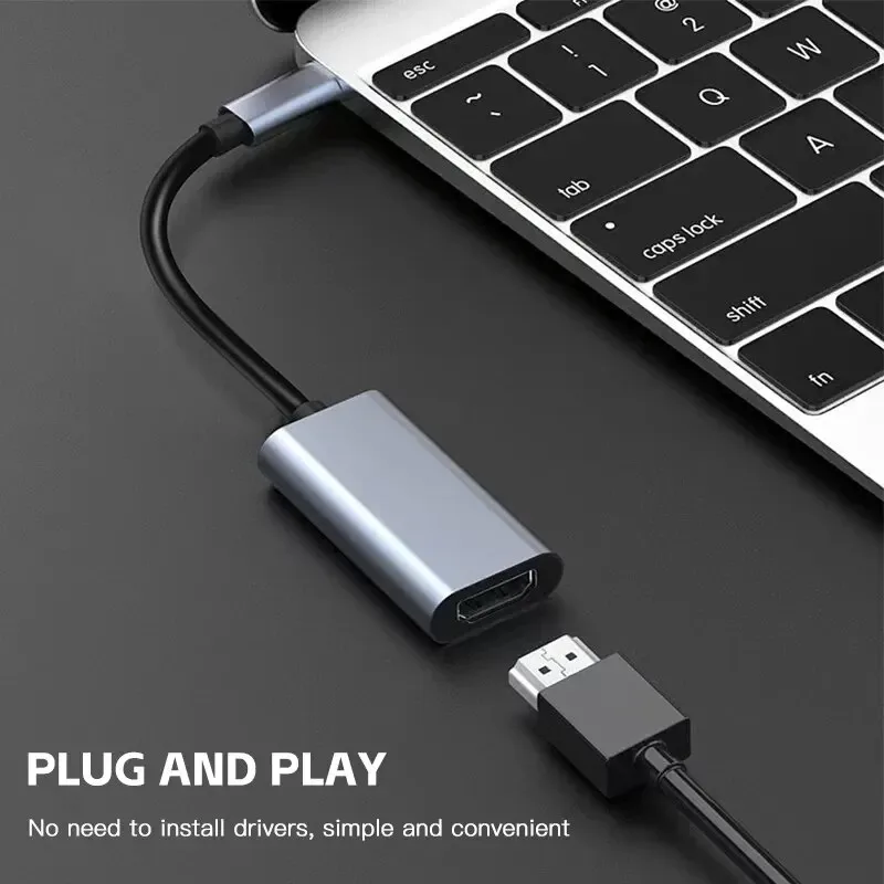 USB3.1 TYP C auf HDMI-kompatibler 4K-Adapter, USB-C-Stecker auf HDTV-Buchse, Konverterkabel für Laptop, Tablet, TV, MacBook