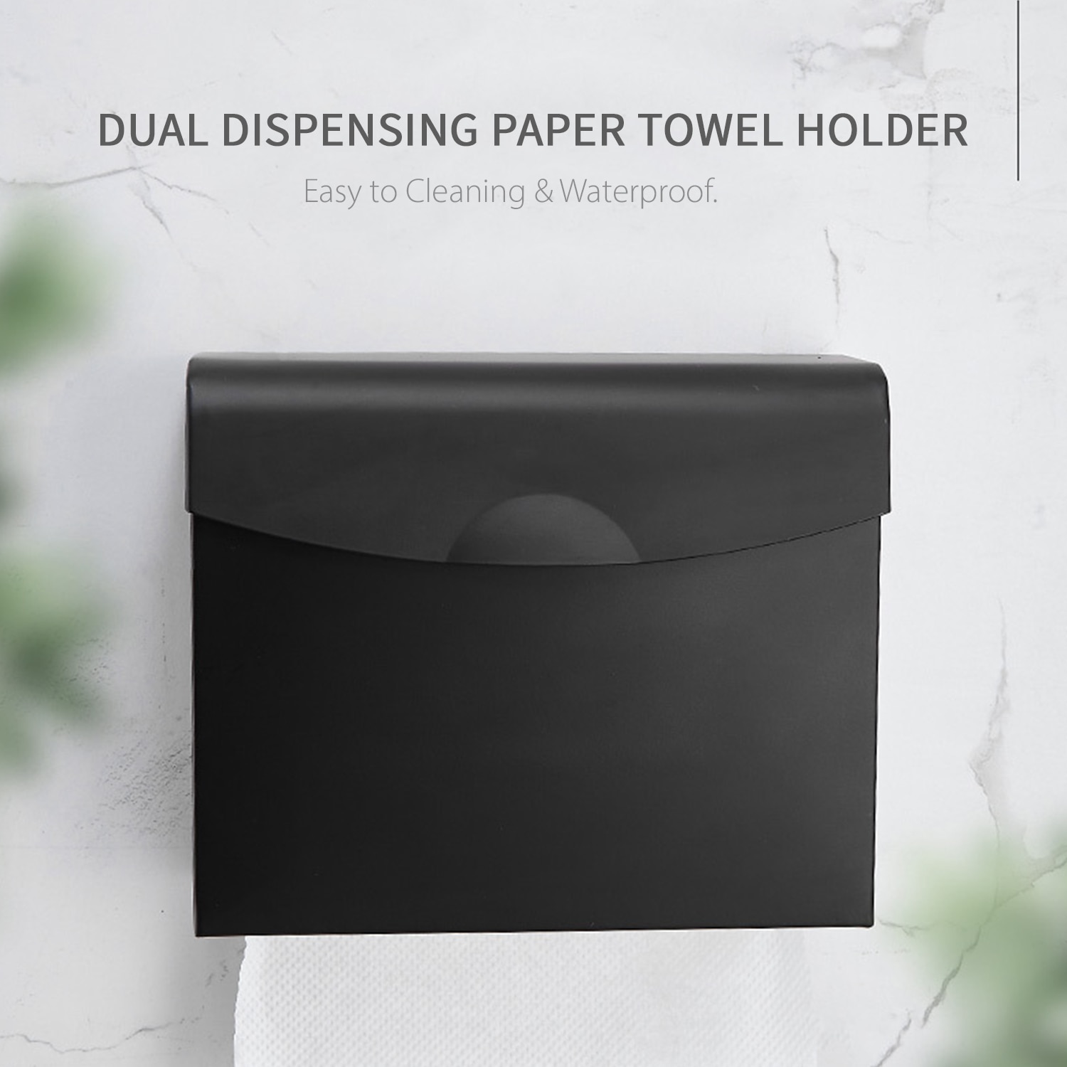 Wall-Mounted Paper Towel Dispenser Dual Dispensing Paper Towel Holder Waterproof Space Aluminum Bathroom Tissue Dispenser Box