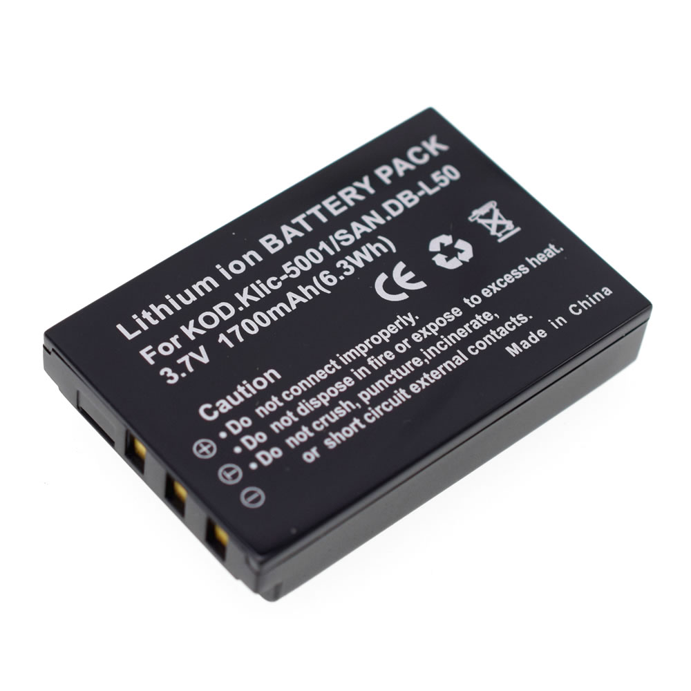 4x 1700mAh Replacement Battery for Kodak KLIC-5001 EasyShare DX6490 P850 P880 DX7440 DX7590 Z760 Z730 DX7630